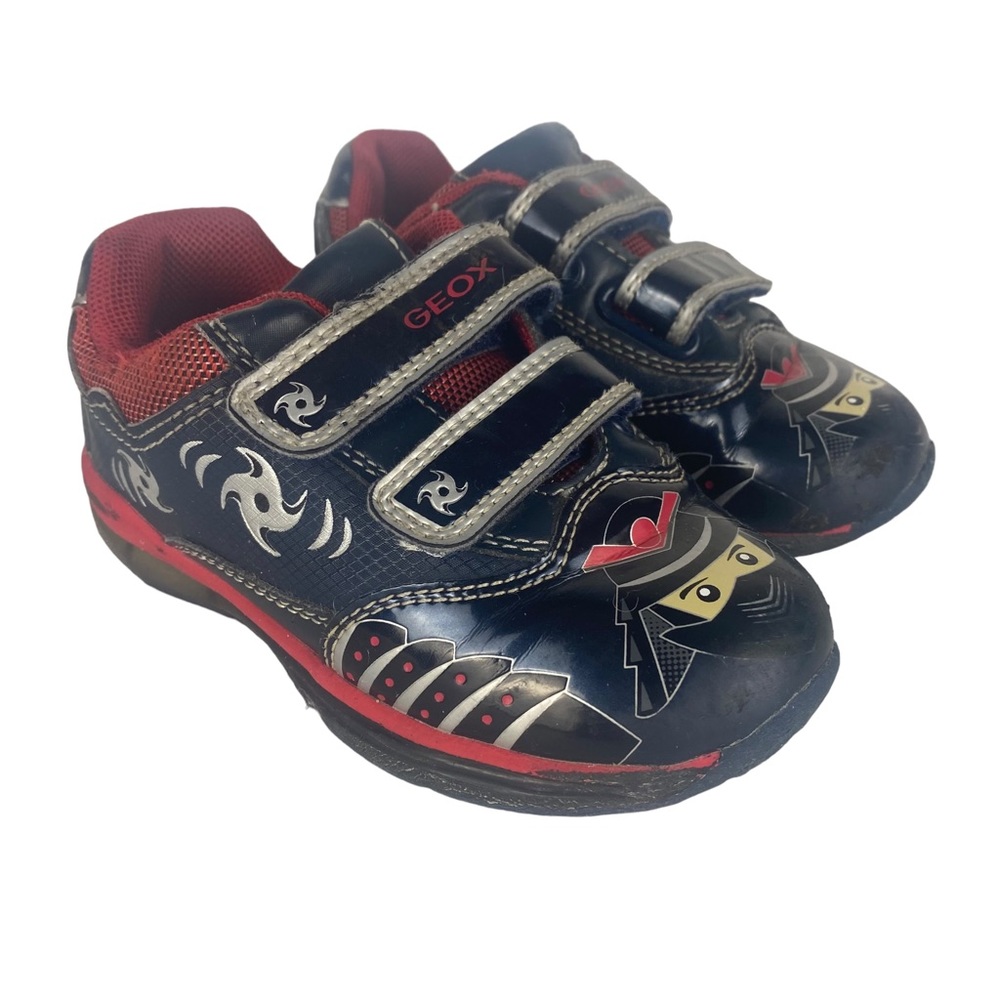 Geox Kids Light Up Ninja Hook and Loop Sneakers Runners - Size 8.5